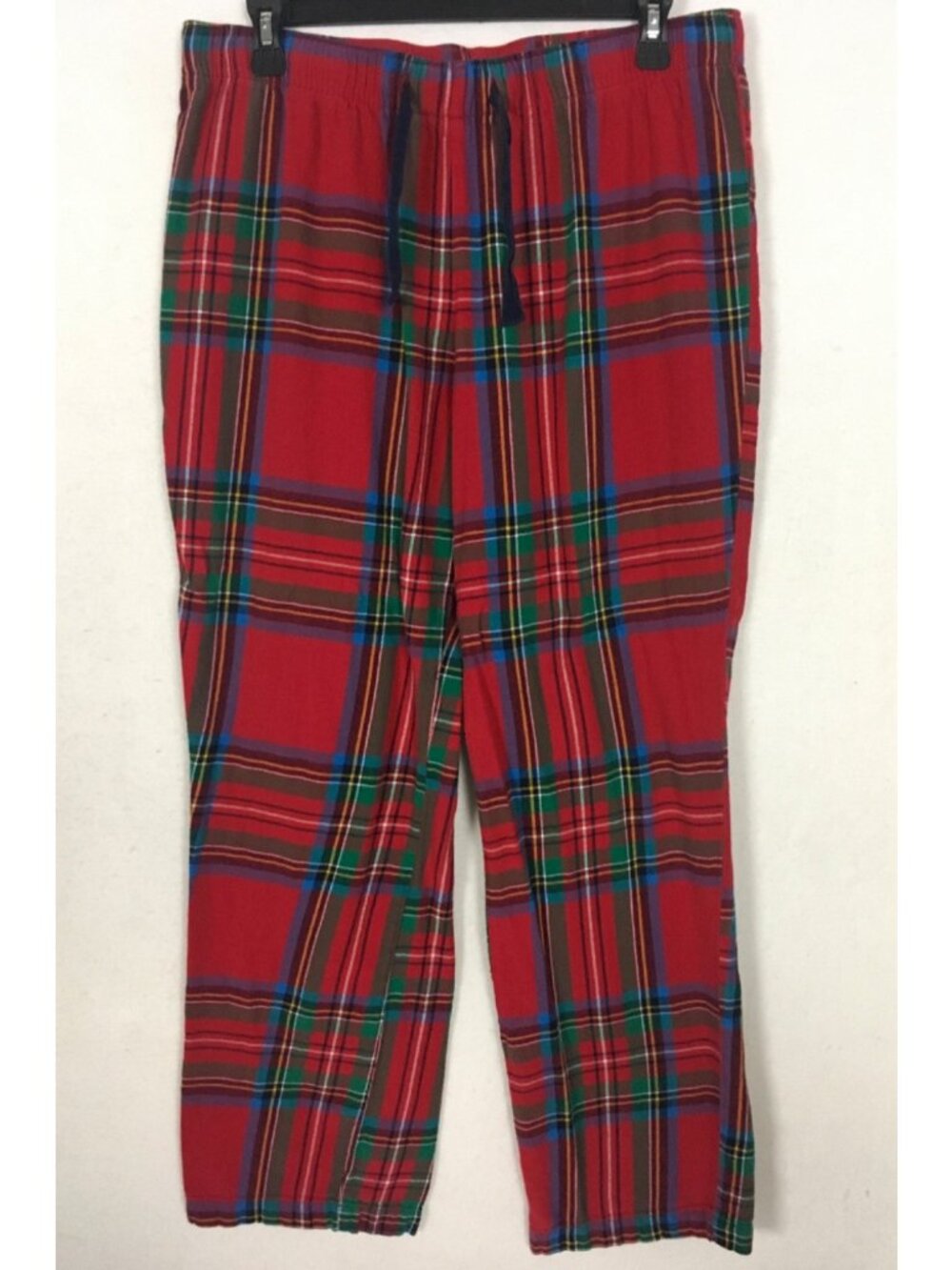 Old Navy Pajama Bottoms Women Size M Red Green Blue Plaid Elastic Waist
